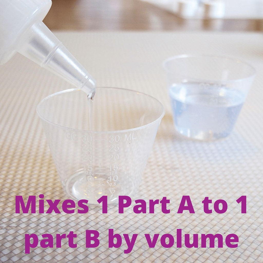 Doming resin mixes by volume