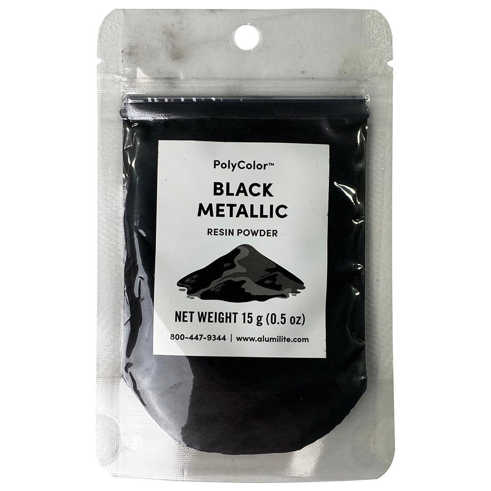 Black Metallic Resin Powder 15g Bag