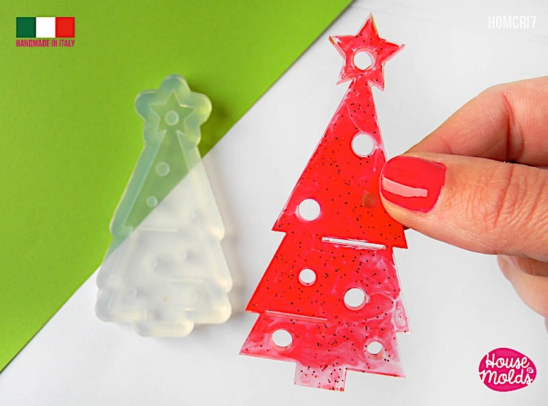 Christmas tree decorated ornament mold