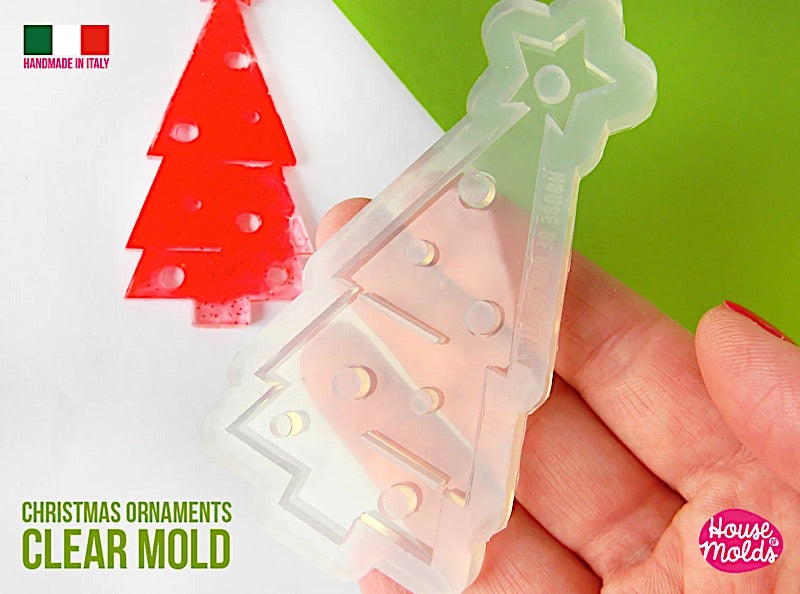 Christmas tree ornament clear silicone mold