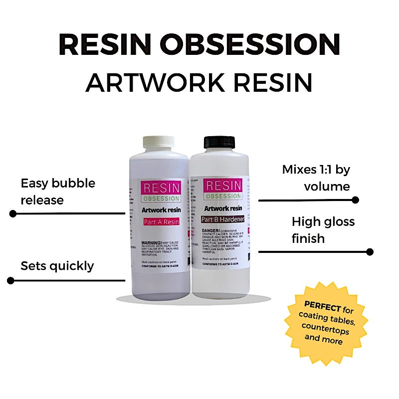 Crystal Clear Epoxy Resin 1 Gallon Kit 2 Part Epoxy Resin for Tumblers,  Wood, Table Top, Countertop, Bar & Craft Art, Resin Molds Clear Casting  Resin