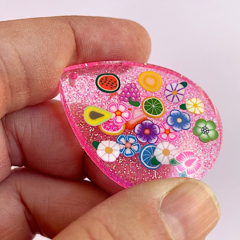resin pendant with fruit
