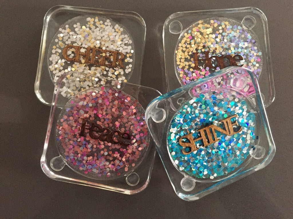resin coasters made with epoxy resin for crafts
