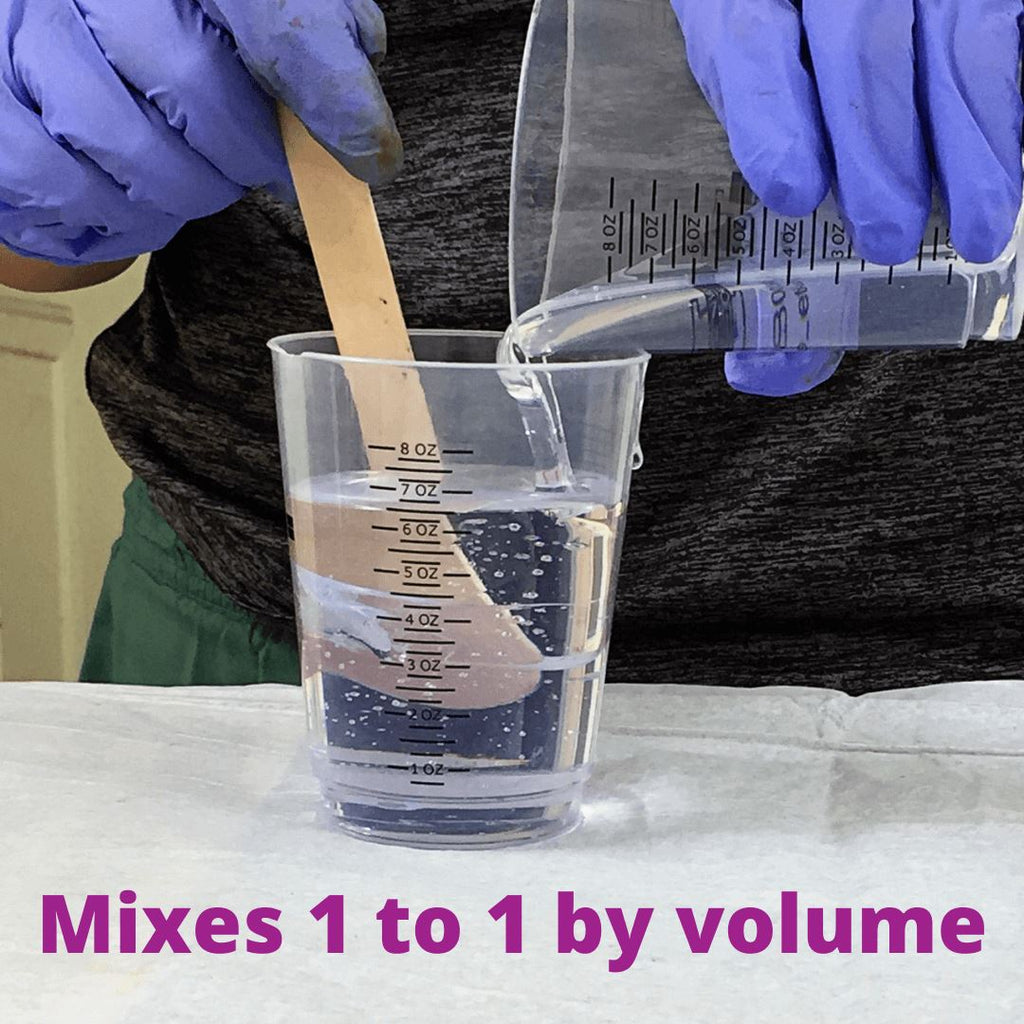 Mixing artwork resin by volume