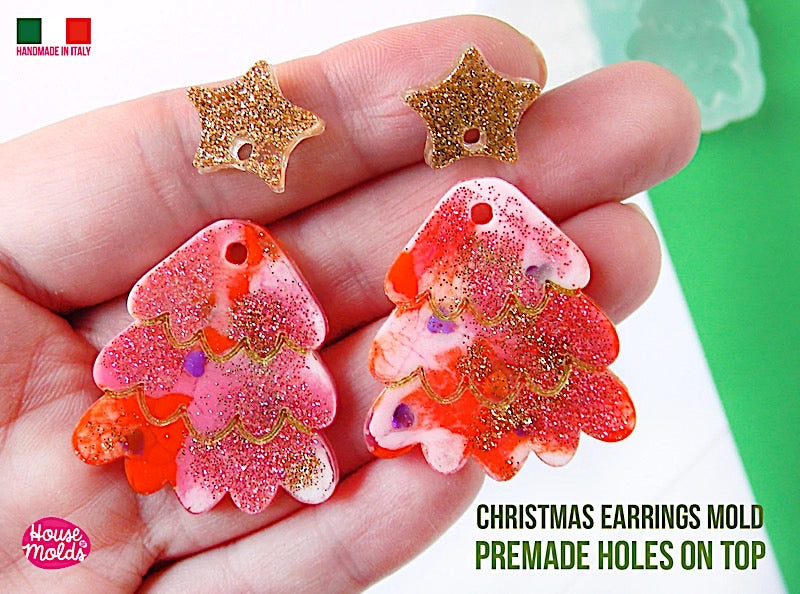 Holiday jewelry made with resin