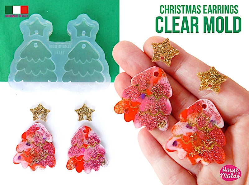 Christmas fluffy tree earrings mold