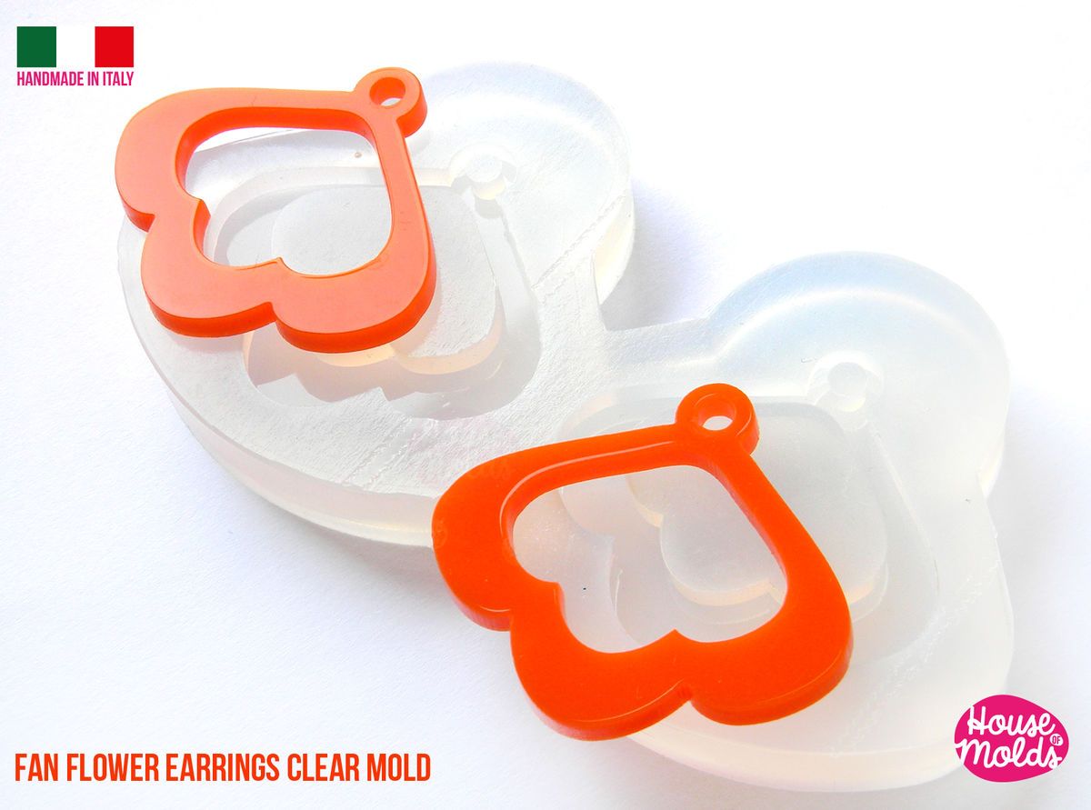 Flat Teardrop earrings clear silicone mold-60s earrings Drops Mold