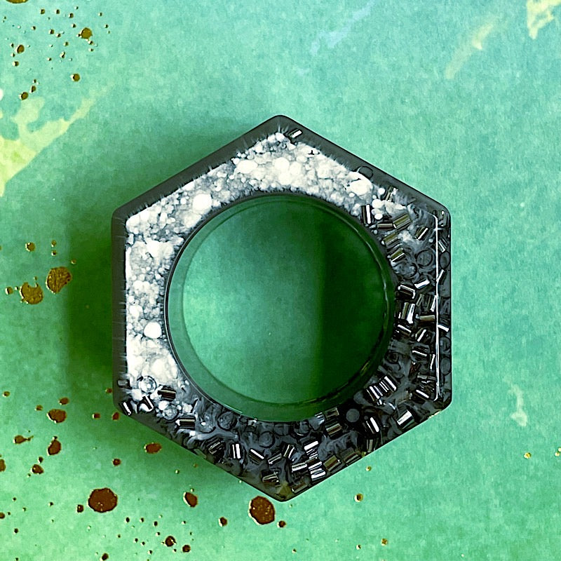 hexagon epoxy napkin ring