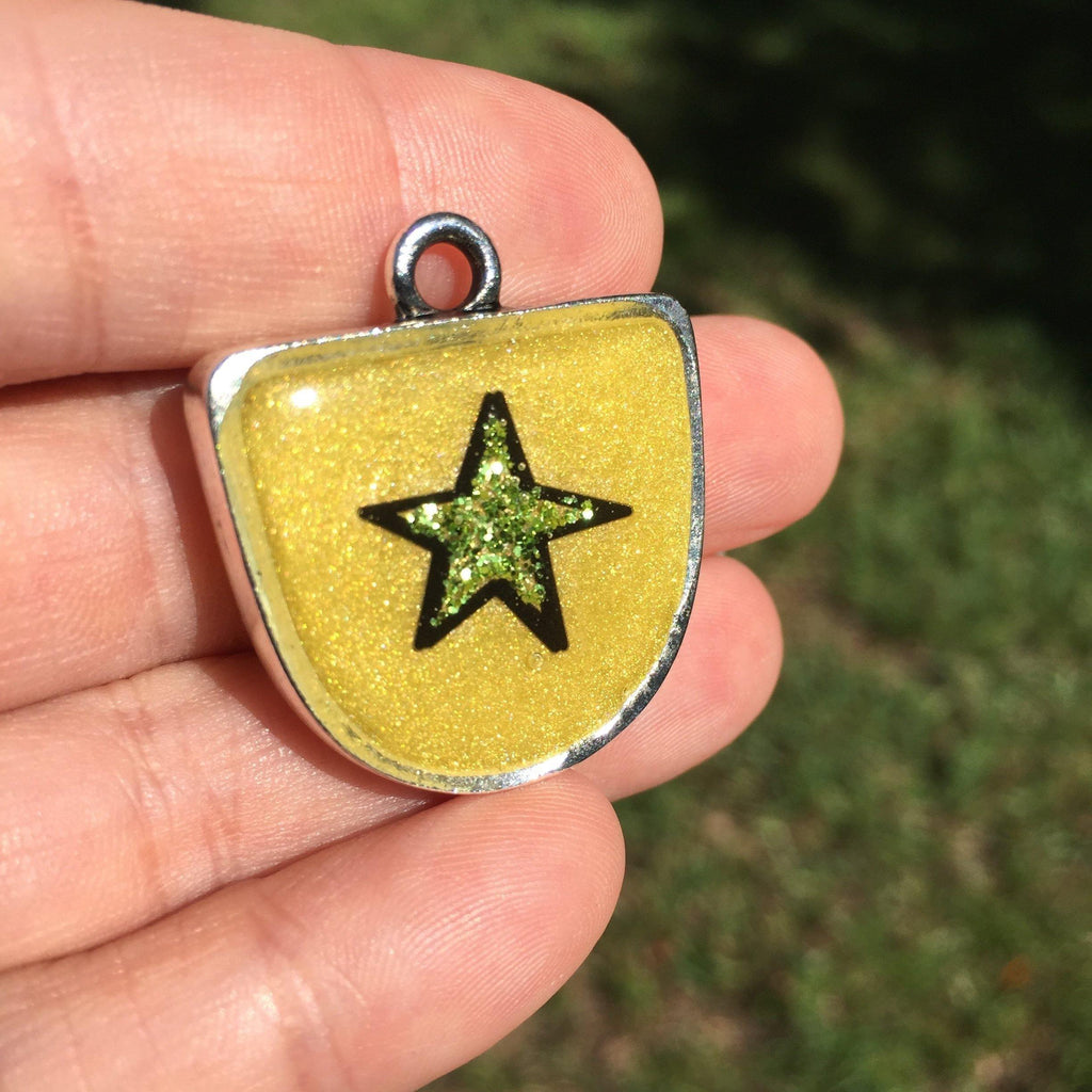 Resin pendant in a silver bezel
