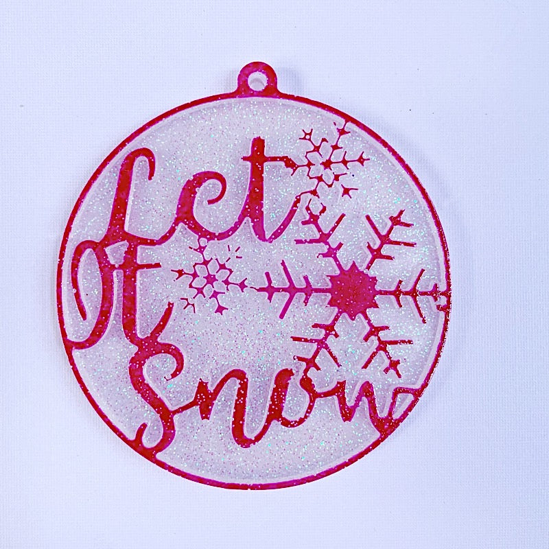 let it snow resin ornament