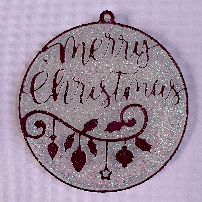 Merry Christmas resin ornament