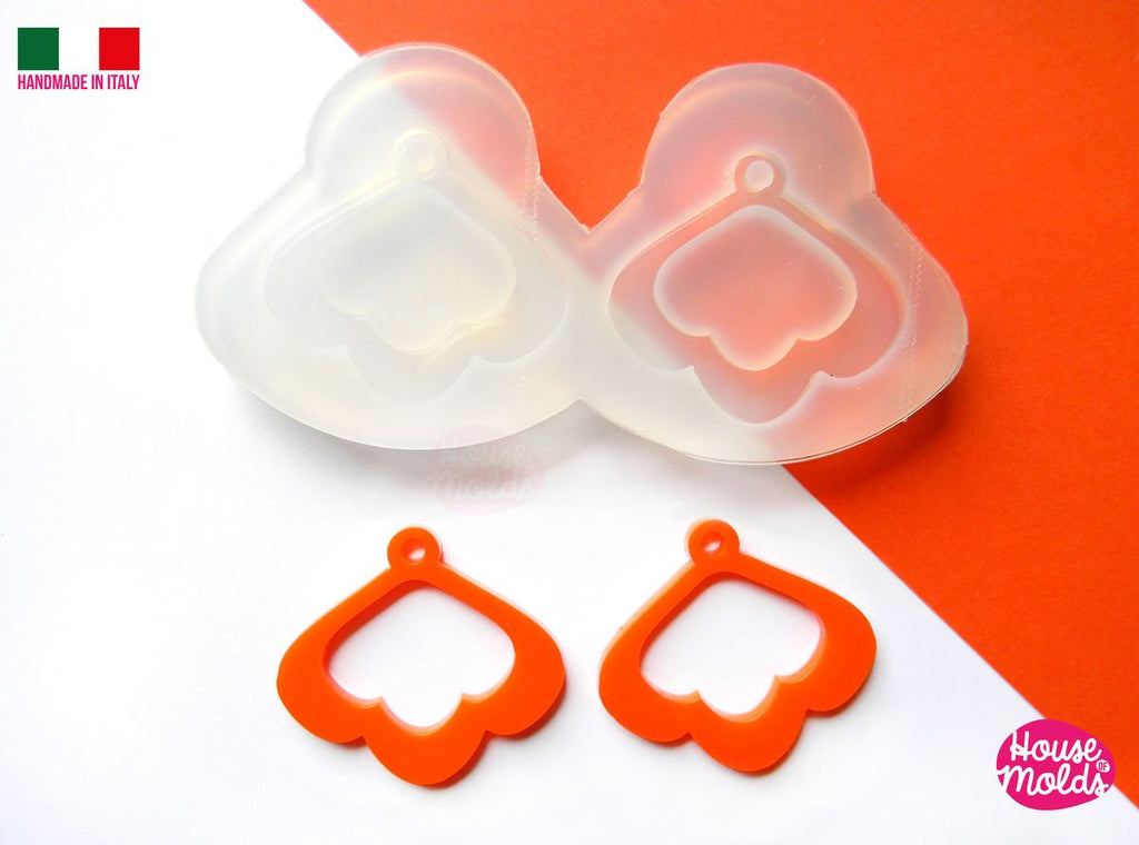 Shiny earrings mold clear silicone jewelry