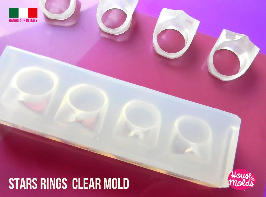 Bold Modern Ring Clear Mold , USA Size 9 1/4 ring mold,clear mold to m –  House Of Molds