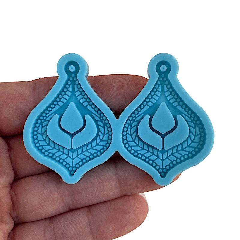 Silicone mold resin earrings boho chic style