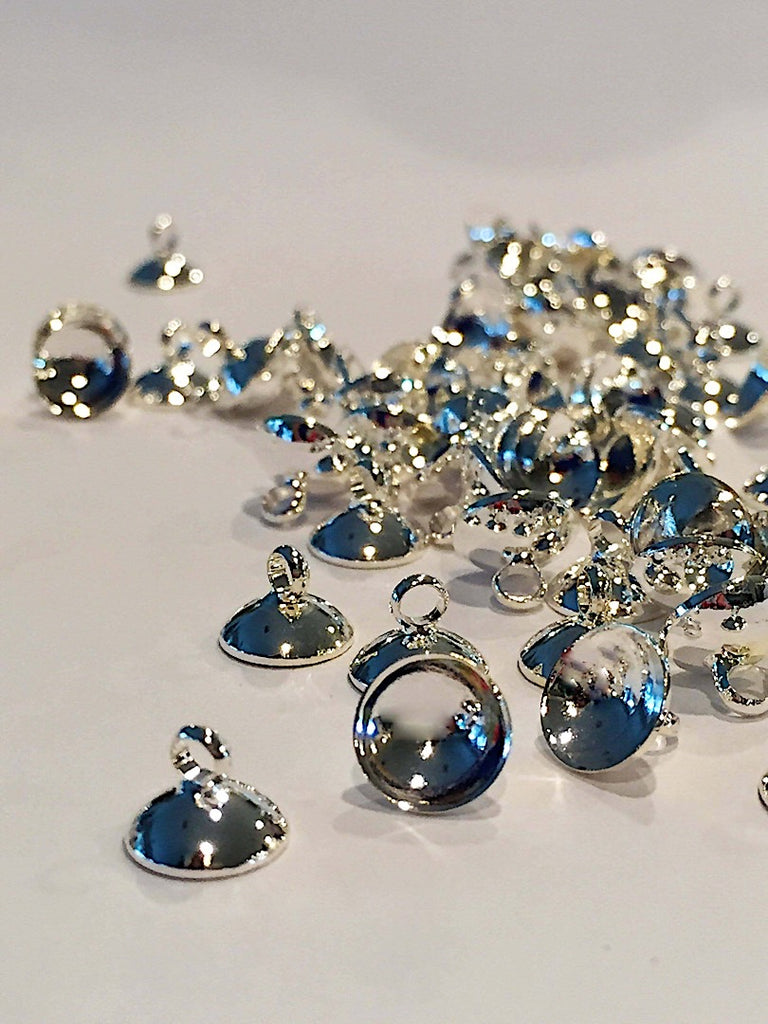 Silver plated bead caps