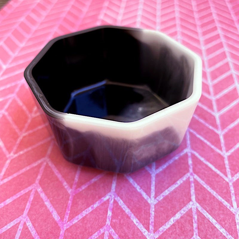 black and white dish