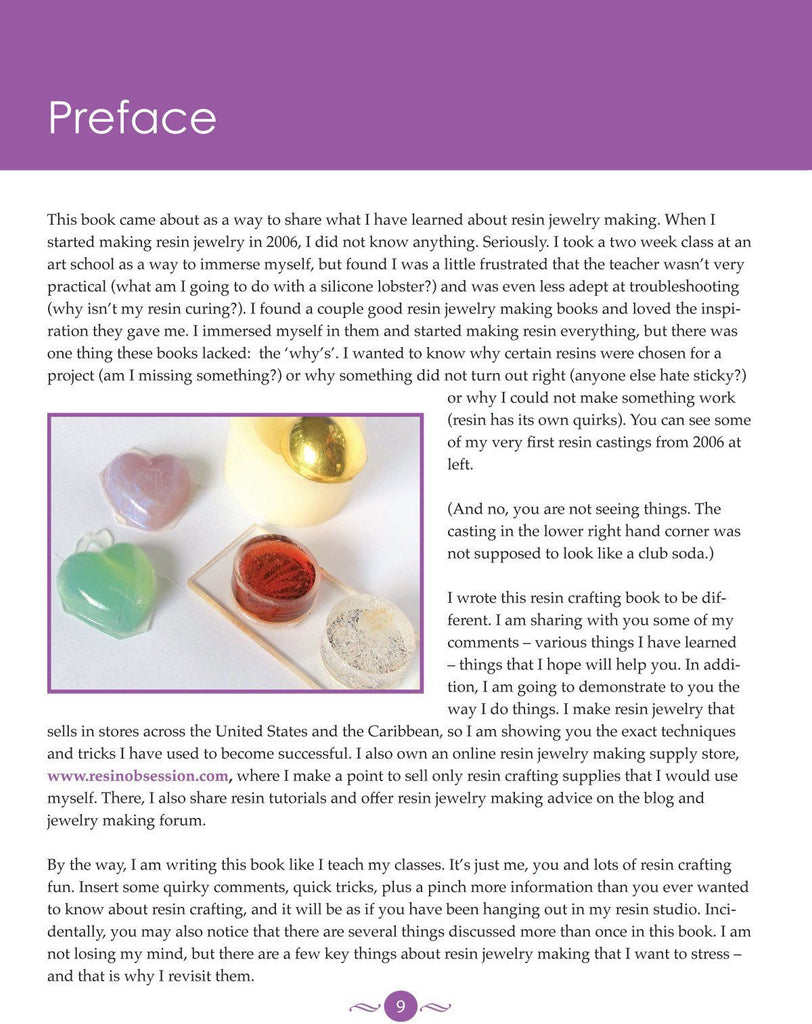 Resin jewelry making book preface