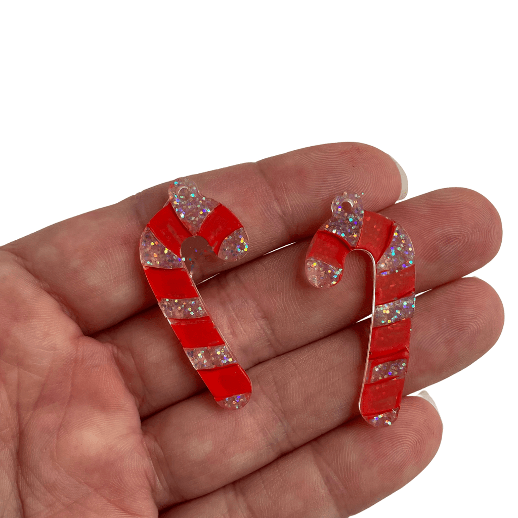 Candy cane resin earrings