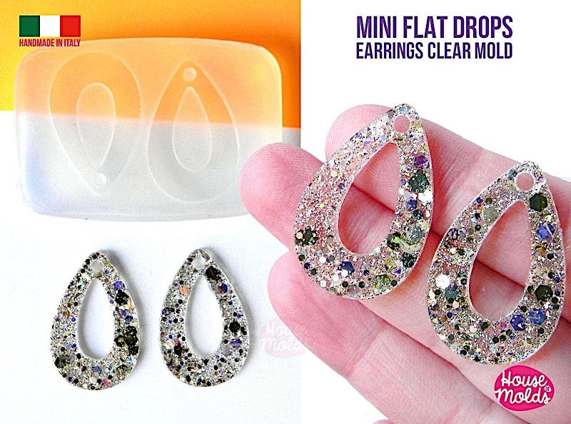 flat teardrop earrings resin mold