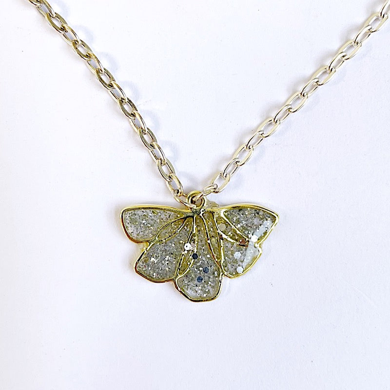 glitter angel epoxy necklace pendant