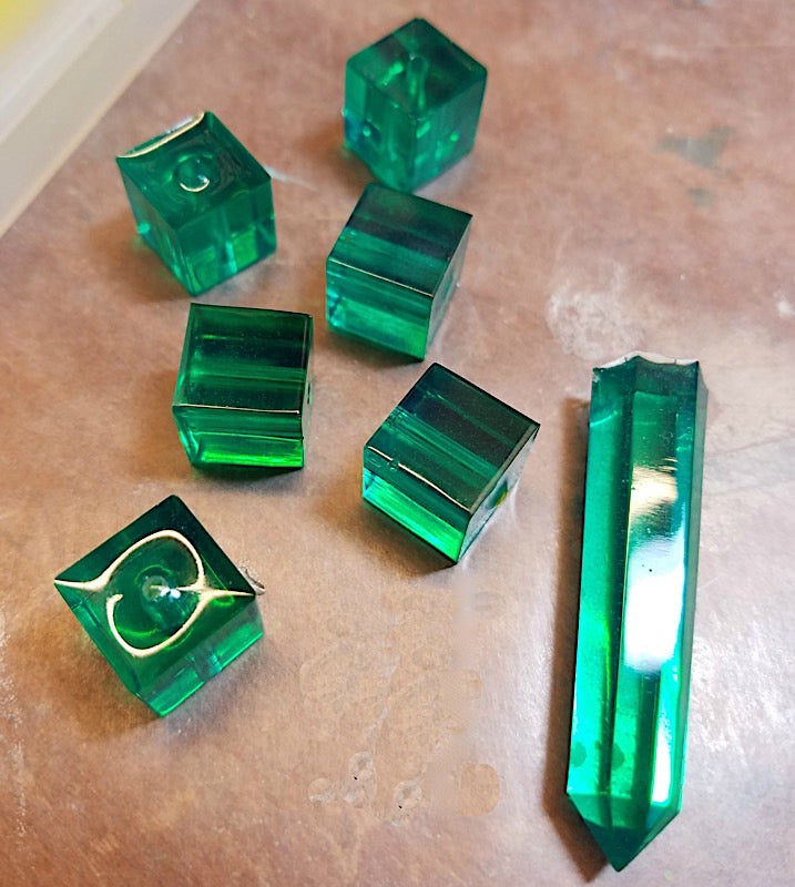 green resin crystals
