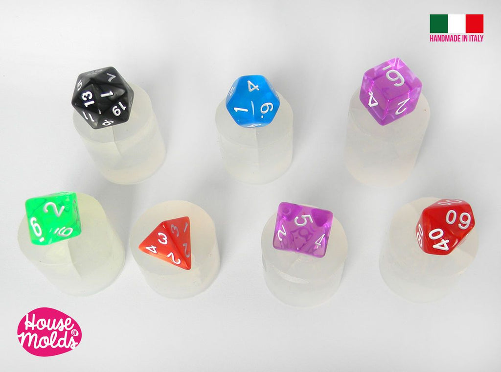 Clear silicone dice set for resin