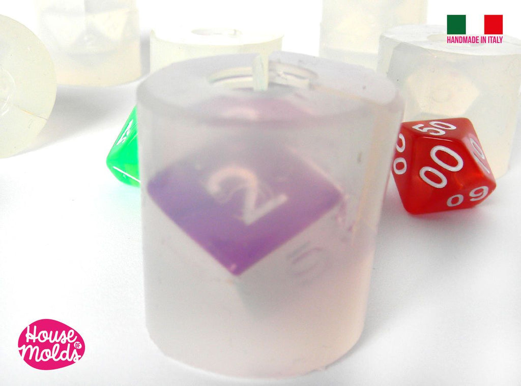 Clear silicone mold for making resin dice