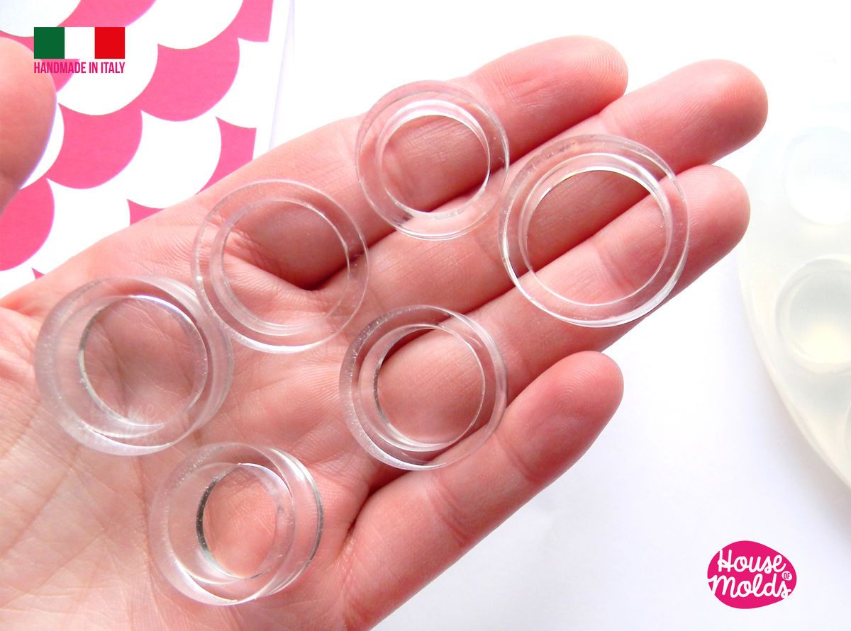 Clear Multi Size Mold ,for 60s resin rings,4 SIZES rings mold
