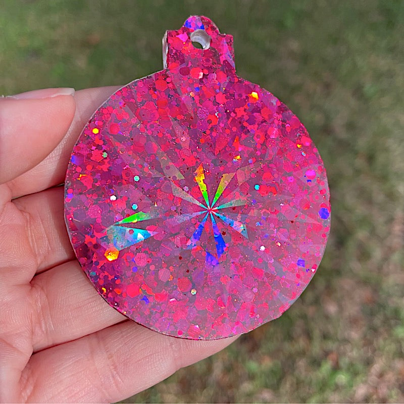 holographic snowflake resin ornament
