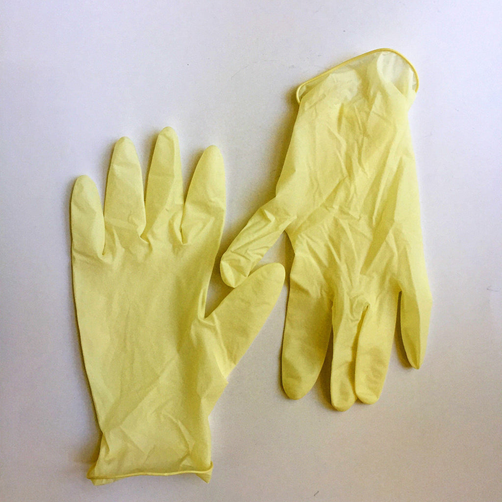 Pair of latex gloves for resin safety