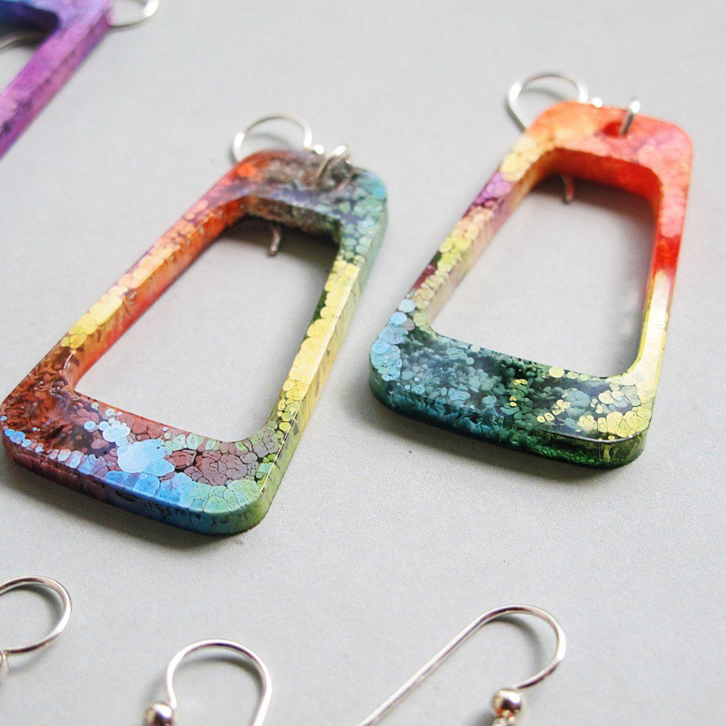 multicolor petri earrings
