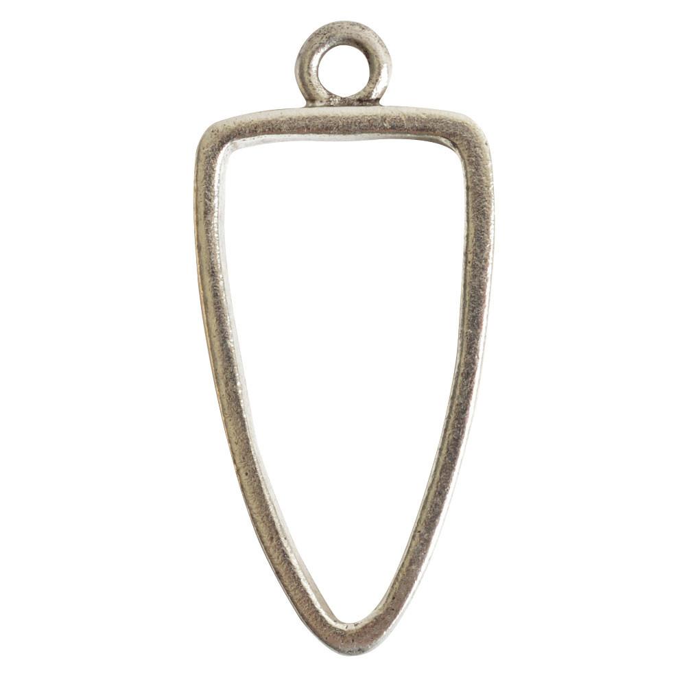 silver arrowhead shaped open backed jewelry bezel for resin