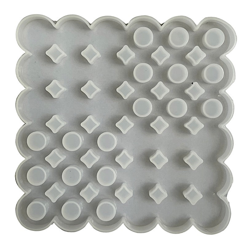 Open diamond and dots silicone mold for trivet