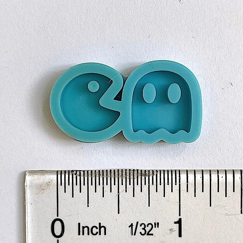 pac man and ghost stud earrings resin mold