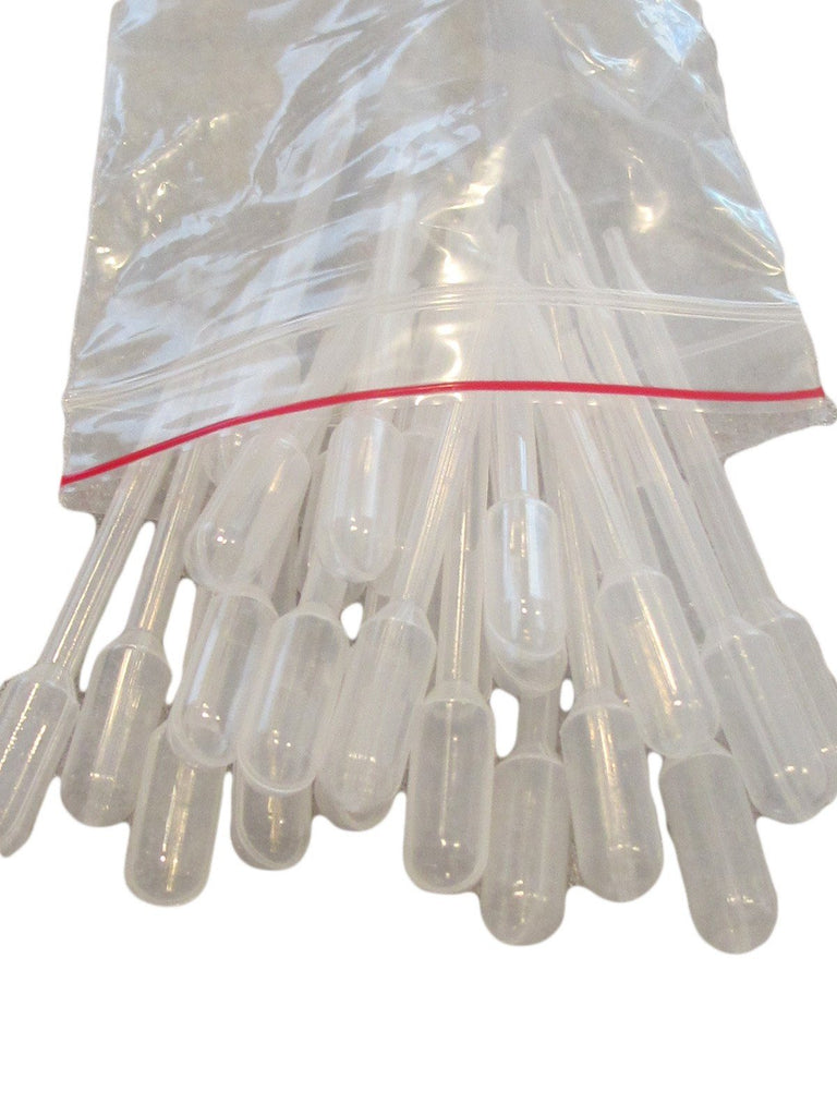 Clear plastic pipettes