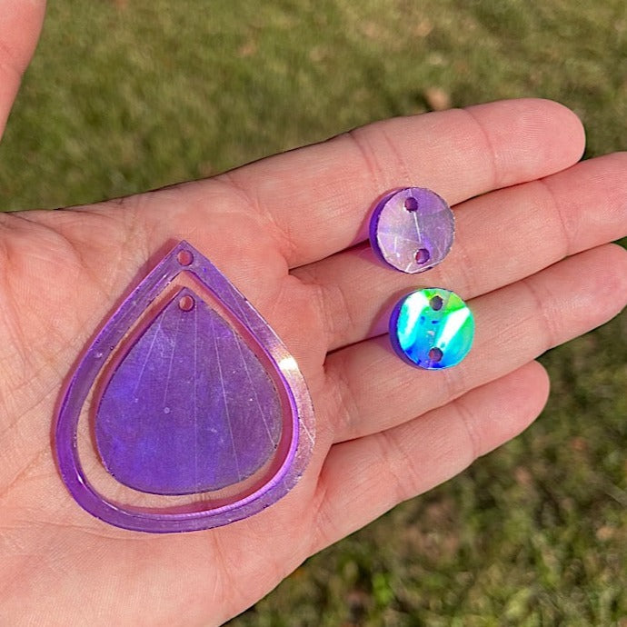 purple holographic resin jewelry charms
