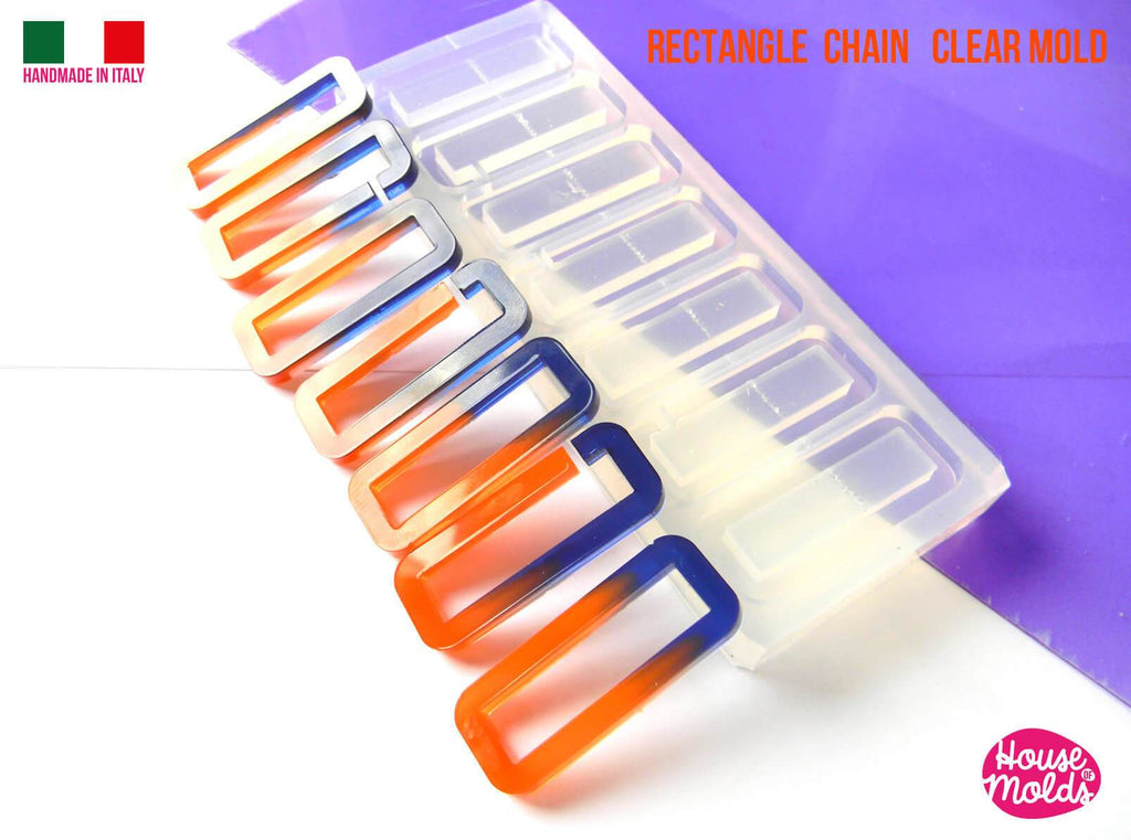 Clear silicone resin chain mold 7 links