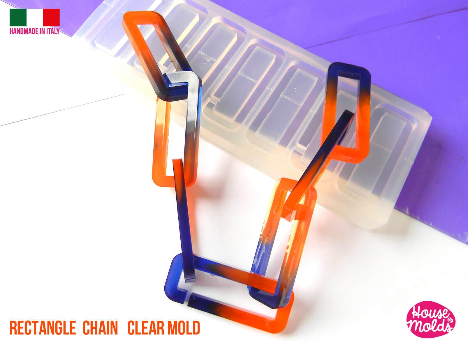 Silicone Resin Keychain Mold - Rectangles