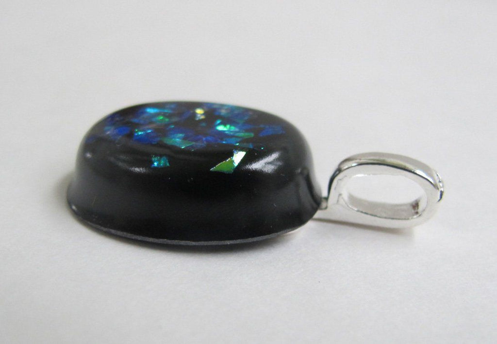 Resin charm with silver bail