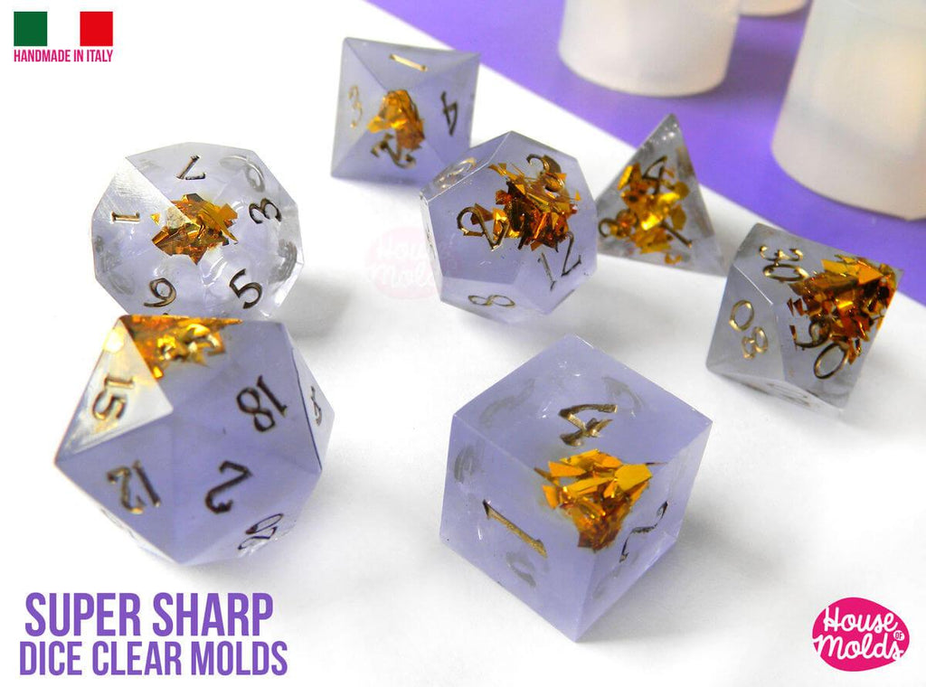 Sharp edged dice mold set for resin