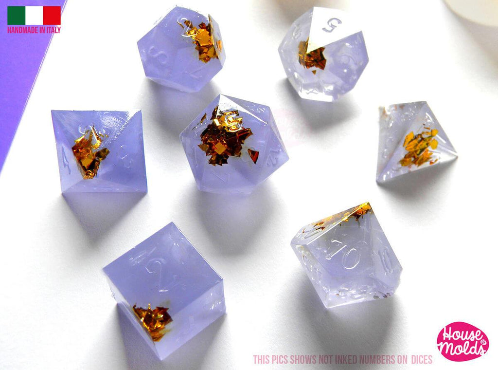Sharp sided resin dice molds