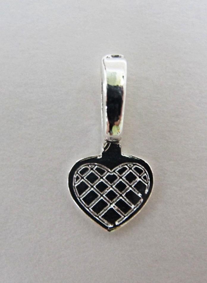 Silver plated heart bail for jewelry