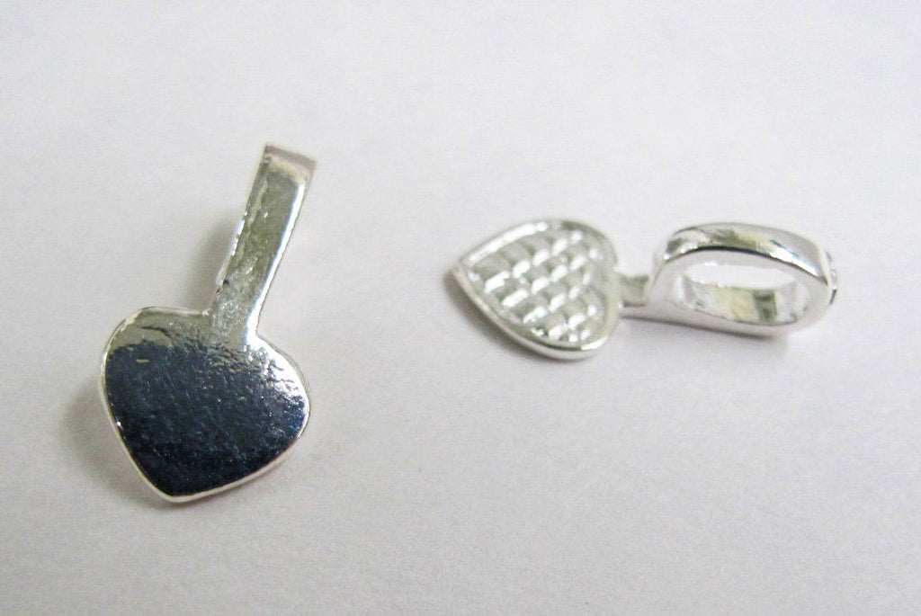 Silver plated glue on bails for jewelry