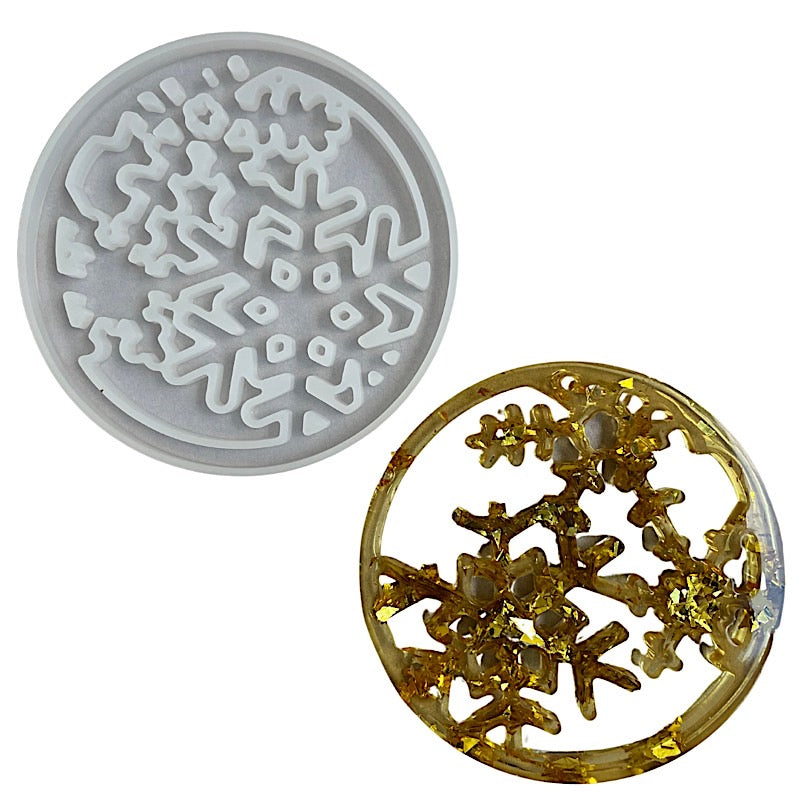 Snowflake cutout mold for resin