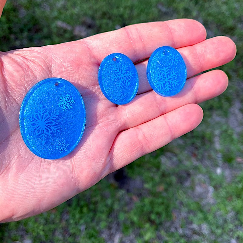 snowflake resin pendants