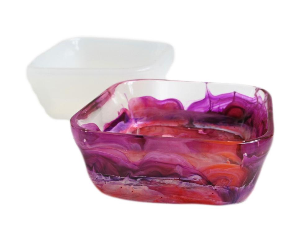 Square resin bowl silicone mold