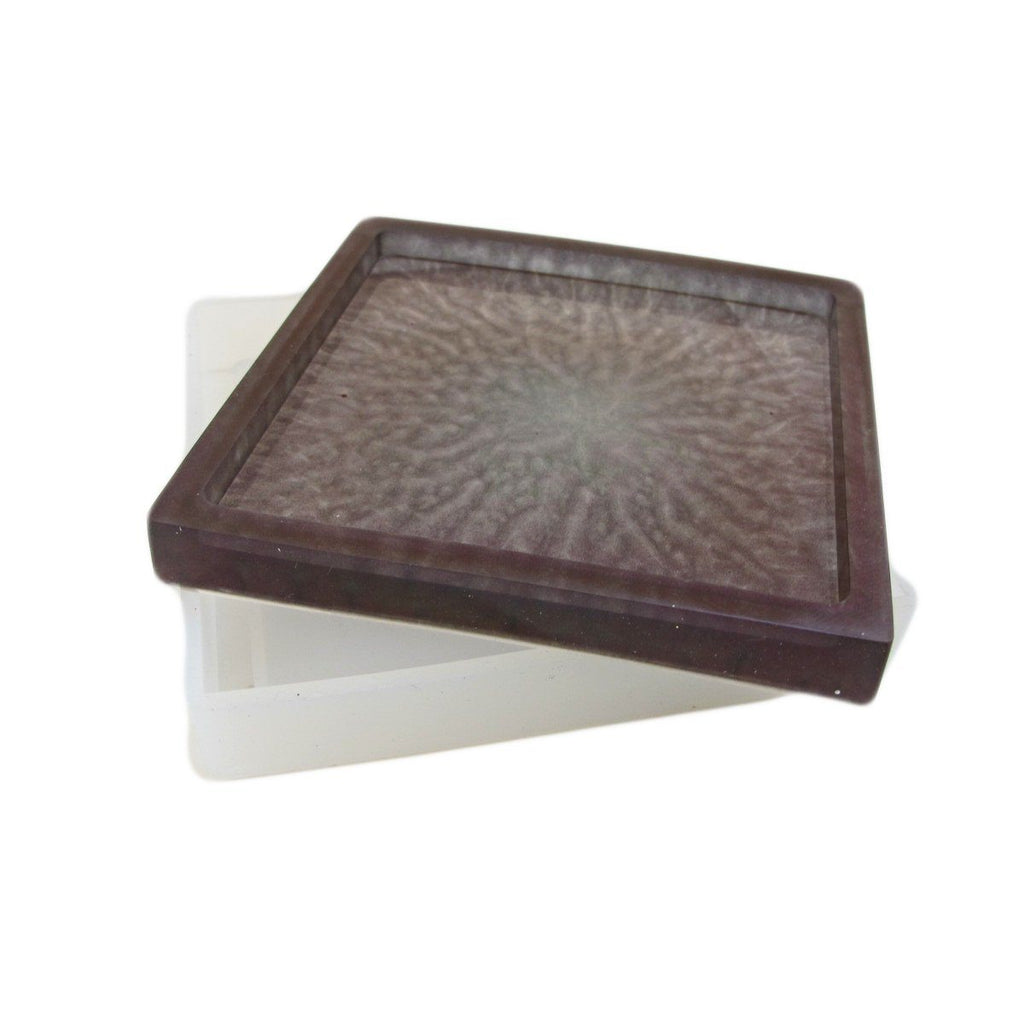 Square silicone coaster mold  with resin coaster
