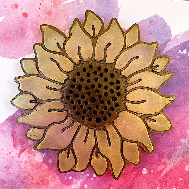 Sunflower resin coaster