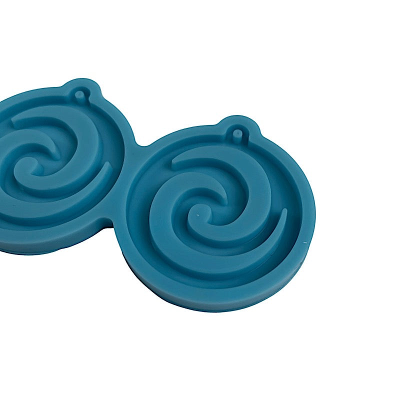 Swirl resin earrings mold detail