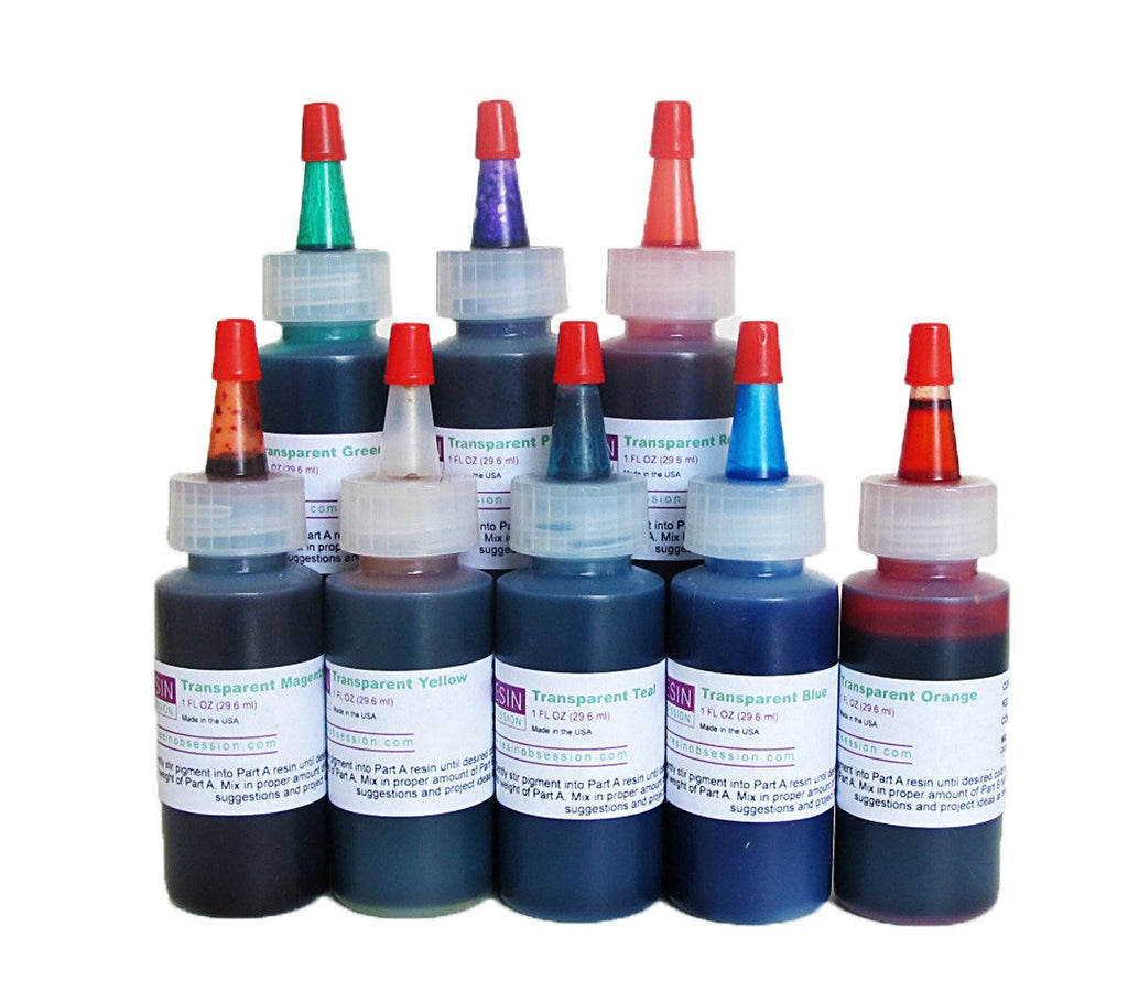Transparent epoxy colors - set of eight